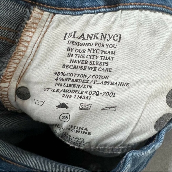 Blank NYC Distressed Skinny Classique Jeans Stretch Denim Low Rise Women Size 26 - Picture 6 of 6